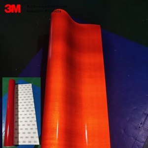 Film réfléchissant <span class=keywords><strong>de</strong></span> qualité commerciale 3M 610C rouge, <span class=keywords><strong>panneau</strong></span> <span class=keywords><strong>de</strong></span> signalisation <span class=keywords><strong>de</strong></span> sécurité routière personnalisé, matériau réfléchissant, vinyle, lentille à billes <span class=keywords><strong>de</strong></span> verre, ruban réfléchissant - Product Image 1