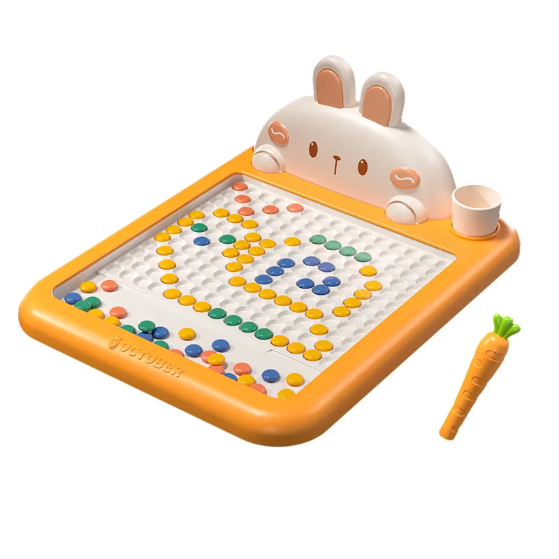 Coniglio magnetico tavolo da disegno carota penna magnetica per bambini riutilizzabile giocattoli da disegno per bambini perline pittura Doodle Sketch Pad bambini
