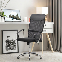 Chaise de bureau ergonomique à dossier haut avec accoudoirs, réglable en hauteur, pour salle de réunion