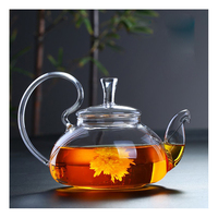 Théière en verre à chauffage direct borosilicate personnalisé 600ml 800ml 1100ml théière bouilloire en verre