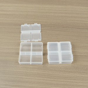 4-Compartment Nail Art Storage Box With Lid For Nail Tips Jewelry Organizers Desktop Display Case 5.5x5.8x1.8cm - Product Image 3