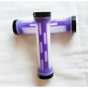 Puños para Manillar de Bicicleta de 22.2mm, de Resina Plástica Transparente Morada, para Bicicleta de Montaña - Product Image 1