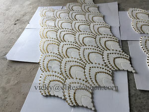 Fabrik preis Fischs chuppen Fächer form Carrara Natur marmor Mosaik fliesen Haus Innendekoration - Product Image 5