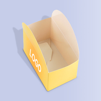 Vente flash - Boîte en papier recyclé de petite taille jaune avec logo personnalisé pour mini-beignets, gâteaux, sushis, desserts, emballage individuel