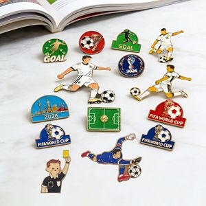 Badge Métallique Thème Coupe du Monde <span class=keywords><strong>FIFA</strong></span> 2026 – Design Créatif, Série Commémorative Polyvalente, Accessoire Broche de Collection - Product Image 1