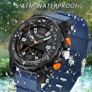 Reloj SANDA 3375 para Hombre, Reloj Electrónico Deportivo de Moda para Exteriores, Reloj de Pulsera Luminoso con Doble Pantalla Resistente al Agua - Product Image 4