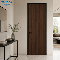 Porte de chambre en WPC de luxe, finition teck naturel, design de porte intérieure pour villa