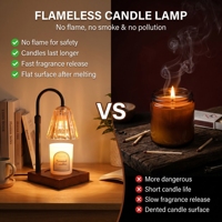 Lampe chauffe-bougie verticale côtelée de qualité supérieure avec minuterie automatique 2-8H, 4 niveaux de luminosité réglables et 2 ampoules GU10 pour la maison