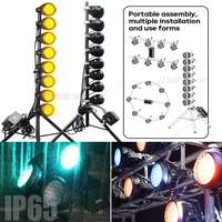 Ensemble de 8 projecteurs LED modulaires étanches IP65, ambre + blanc chaud + RGB, 8*100W, lumière de scène DMX pour discothèque, DJ, bar, concert