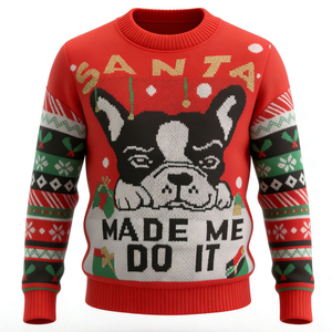 Maglione Natalizio da Uomo Personalizzato OEM & ODM con Logo, Motivo Familiare Classico Jacquard, Collo Tondo, Pullover per Adulti - Product Image 1