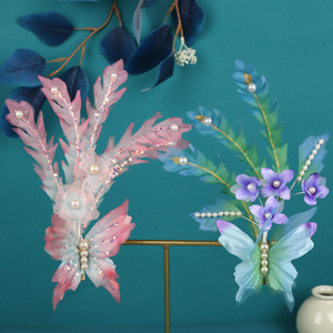 Nouvelle conception originale, pince à cheveux papillon queue de phénix faite à la main, séance photo maquillage et coiffure, jupe cheongsam, cheongsam - Product Image 2
