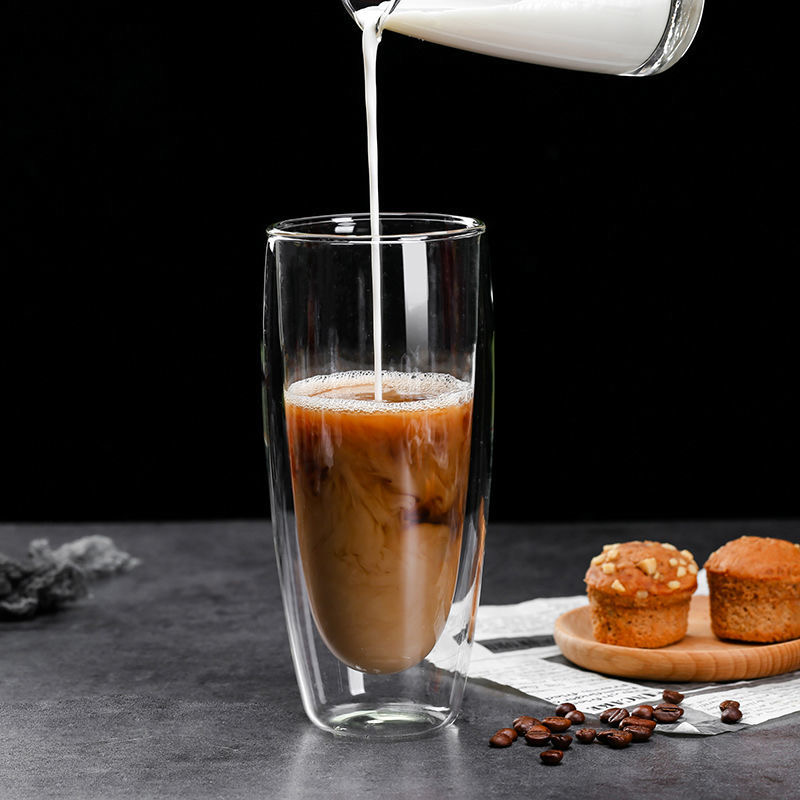Stock Double Walled Glass Mugs for Hot or cold Drinks