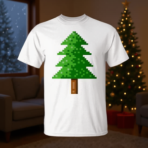 Camiseta Retro Pixel Christmas Tree Tri Blend - Product Image 3