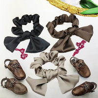 Élastique à cheveux volumineux couleur unie, écologique, fait main, haute qualité, mode féminine, style coréen, petite corde à cheveux en tissu