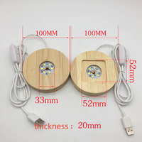 LED USB 3D galaxie colorée boule de cristal lumineuse base de veilleuse pour chambre à coucher
