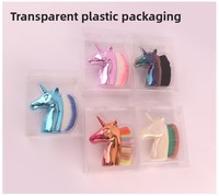 Fond de teint coloré pour brosse à poussière pour ongles à tête de poney et poudre libre en plastique Produit de beauté et de soin personnel