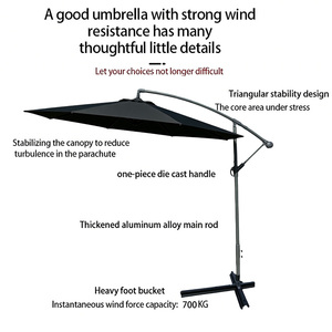 High Quality Foldable Lightweight Waterproof Anti-UV Garden Umbrella Cantilever <strong>Parasol</strong> <strong>3M</strong> Iron Hotel Courtyard Outdoor - Product Image 6
