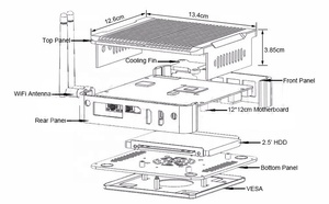 Industriële Mini Pc Cele-Ron N3160/N3700/J3710 Fanless Barebone 3Xdisplay 2xhd Dp Ddr3 Win10 Micro Draagbare Computer Us/Eu Pluggen - Product Image 3