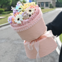 Papier d'emballage imperméable gaufré rose de créateur coréen Emballage cadeau floral pour bouquets et fournitures de fleuriste