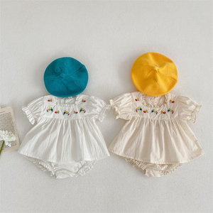 Pantaloncini pagliaccetto per bambini estate vestito coreano set <span class=keywords><strong>di</strong></span> abbigliamento per neonate appena nate <span class=keywords><strong>2</strong></span> pezzi 0-3 <span class=keywords><strong>mesi</strong></span> per ragazze - Product Image 3
