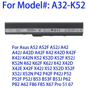 Batería de ordenador portátil para ASUS P42 P42F P42J P52 P52F P52J B53 B53F B53J P62 P82 A62 F86 F85 X67 Pro 51 67 10,8 V 47.52WH - Product Image 2
