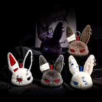 Nouvel Arrivage Porte-clés Animal Mignon en Peluche Douce Multi-styles Lapin Foncé, Pendentif pour Sac Cadeau d'Halloween