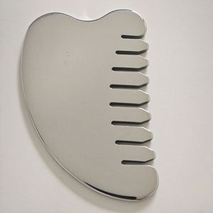 Gran oferta de Peine Gua Sha de acero inoxidable, peine para raspar Meridianos, peine para el cuero cabelludo, herramienta de masaje relajante muscular para masaje de cabeza y cabello - Product Image 4