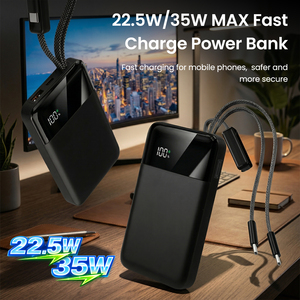 ที่ชาร์จโทรศัพท์แบบกำหนดเองจากโรงงาน 22.5W ชาร์จเร็<span class=keywords><strong>ว</strong></span> <span class=keywords><strong>พา</strong></span><span class=keywords><strong>ว</strong></span><span class=keywords><strong>เวอร์</strong></span><span class=keywords><strong>แบงค์</strong></span> 10000mAh พร้อมสายชาร์จ USB C และ L แบตเตอรี่สำรองพร้อมหน้าจอ LED - Product Image 3