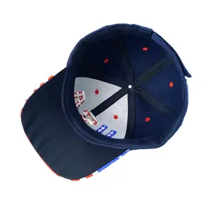 फैंसी उच्च गुणवत्ता बेसबॉल टोपी खेल टोपी आकस्मिक नुकीला टोपी के साथ कस्टम 3D कढ़ाई संयुक्त राज्य अमेरिका लोगो यूनिसेक्स