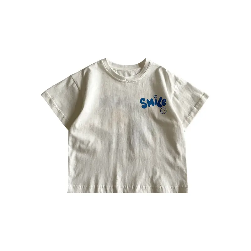 شعار مخصص ملابس أطفال للبنات ولدي بأكمام قصيرة تي شيرت صيفي للأطفال من القطن