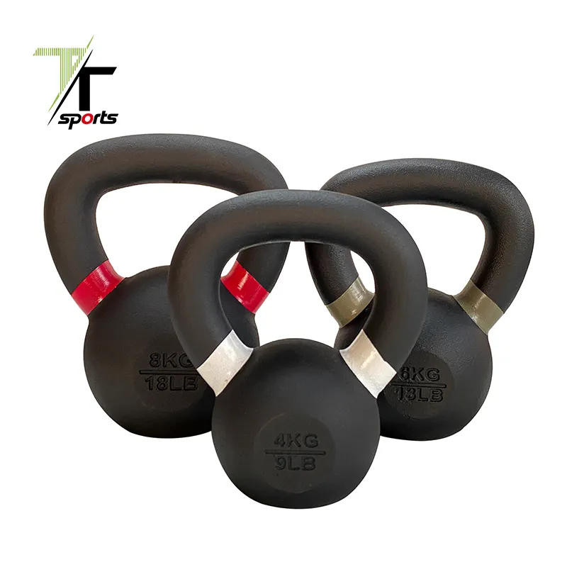 TTSPORTS 15kg 40 £ 8kg Personalizado प्रीमियम Ketlebell Kettelbell 14 Kg केतली घंटी सेट पाउडर लेपित कच्चा लोहा kettlebell