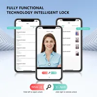 Cerradura de Puerta Digital Inteligente con Huella Dactilar Wifi para Hogar, Eseye OEM, Puerta de Aluminio con Voz, Cámara Inteligente y Protección Contra Grafitis para Seguridad del Hogar