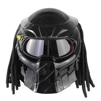 Casque de moto électrique intégral tendance, état neuf, doublure en mousse, designs Alien Predator en alliage, coque en polycarbonate, homologué ECE