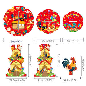 Huancai pollo fiesta pastel soporte gallina <span class=keywords><strong>Gallo</strong></span> 3 niveles Cupcake soporte postre Torre decoración para niños cumpleaños granja fiesta suministros - Product Image 4