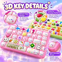 Jouet anti-stress mignon en PU en forme de clavier, à remontée lente, doux, motifs de dessins animés variés, boîte de présentation en gros