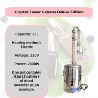 Petit distillateur d'huiles essentielles 15L en acier inoxydable, kit de distillation compact à vapeur, pour débutants, extraction d'huile de lavande et de rose à domicile