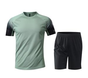 Quick Drying Summer Men Sports <strong>Skin</strong> Friendly Running Set <strong>Short</strong> Sleeve t Shirts <strong>Shorts</strong> 2 Pieces Round Neck Workout GymTracksuit - Product Image 2