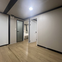Petite Villa Moderne Écologique en Bois, Pliable, Portable, Préfabriquée, Extensible, Conteneur d'Expédition, Chambre et Salle de Bain