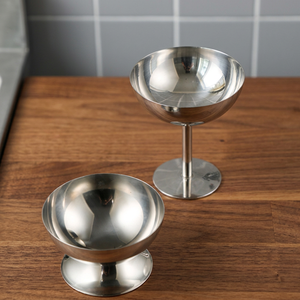 Mini Round Stainless Steel Snack Salad Fruit Pudding Bowls Bar Serving Dessert Sauce Cups Red <b>Wine</b> <b>Goblets</b> Made of Durable Metal - Product Image 3