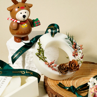 Nouveau 2024 Noël décoration de la maison cadeau personnalisé fait à la main fleur séchée parfumée cire fondre tablette Sachet