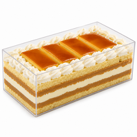Boîte à dessert en acrylique transparente personnalisée, rectangulaire, transparente, pour gâteau, pâtisserie, emballage de présentation