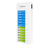 Chargeur de batterie intelligent à 12 emplacements, charge rapide, modèles AA AAA, batterie NiMH