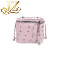 Sac à bandoulière mini JINZE3680 pour femme, matelassé, orné de diamants, avec chaîne, sac bandoulière tendance, petit sac à cosmétiques, sac à main de vanité