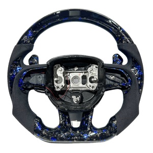 Volant en fibre de carbone de style noir pour Dodge Challenger Charger <span class=keywords><strong>RT</strong></span> Jeep Trackhawk Durango SRT Scat Pack 392 Super Bee - Product Image 2