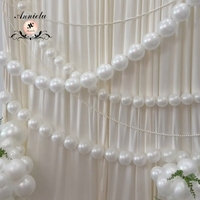 Perles rondes en plastique blanc ANNIELU pour décoration de draperie, idéales pour les mariages, les anniversaires, les baby showers, les événements et les décors de scène.