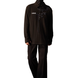 2026 Custom OEM/ODM Jacquard logo Knitted Cotton Sweater <strong>Crochet</strong> Long Sleeved Pullover Sweater for Men - Product Image 1