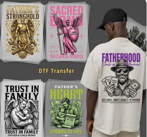 Film de transfert de qualité supérieure pour la fête des pères avec motifs de dessins animés et en caoutchouc pour l'impression de t-shirts, transferts thermiques DIY, autocollants à repasser - Product Image 1