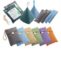 Sacs absorbants d'odeurs et purificateurs d'air en charbon de bambou activé (10x100g+4x200g) pour la maison, la voiture, les chaussures, le placard, les animaux domestiques - Pack de 14