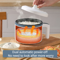 Marmite électrique multifonction antiadhésive standard UE/Royaume-Uni/États-Unis, compatible international, avec fonctions de cuisson, de friture et de fusion de cire, à commande mécanique par bouton-poussoir