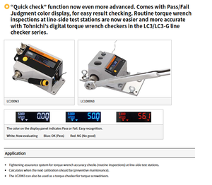 TOHNICHI Japan-Made LC20N3-G, LC200N3-G, LC1000N3-G, LC1400N3-G, TDT60CN3-G,TDT600CN3-G <b>Torque</b> Wrench Testers - Product Image 4